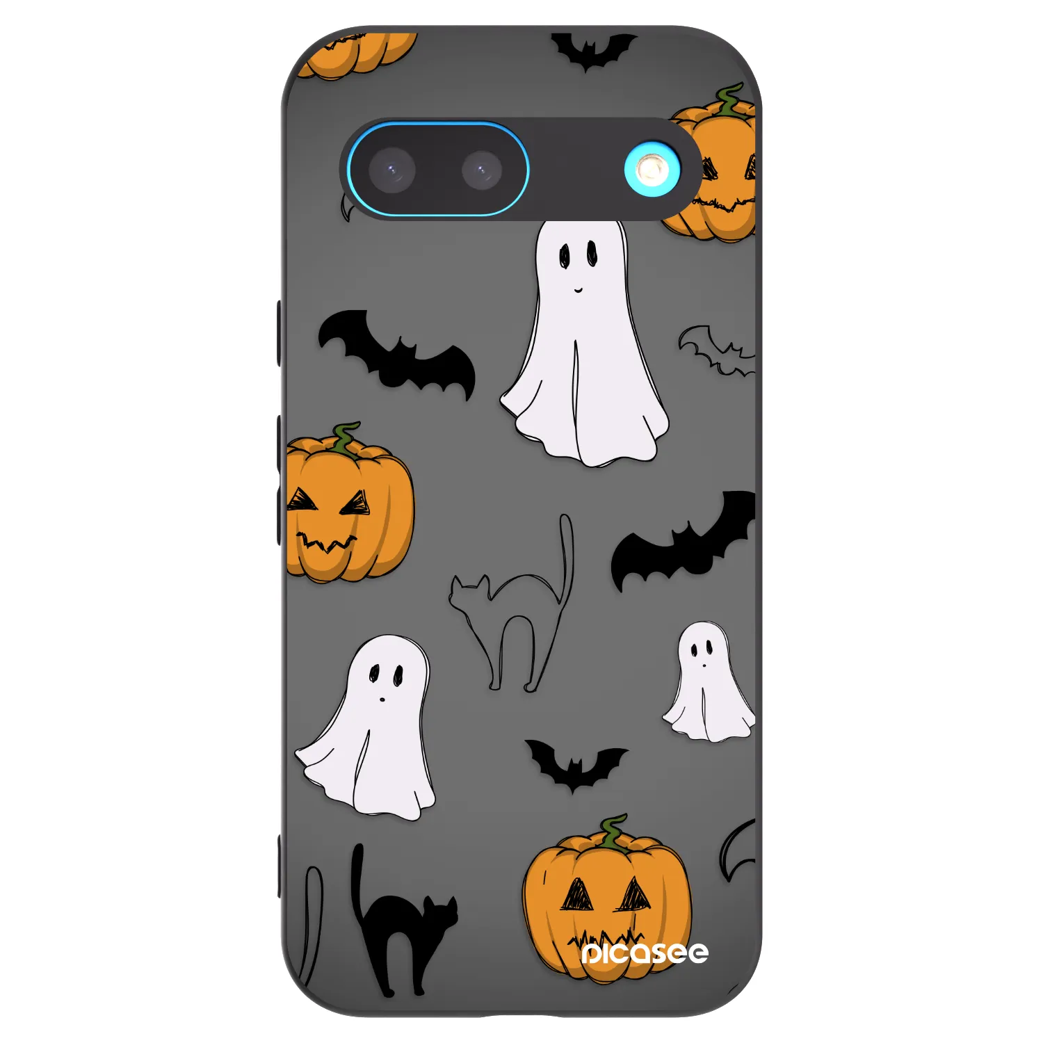 Picasee Μαύρη θήκη σιλικόνης για Google Pixel 8 - Spooky crew