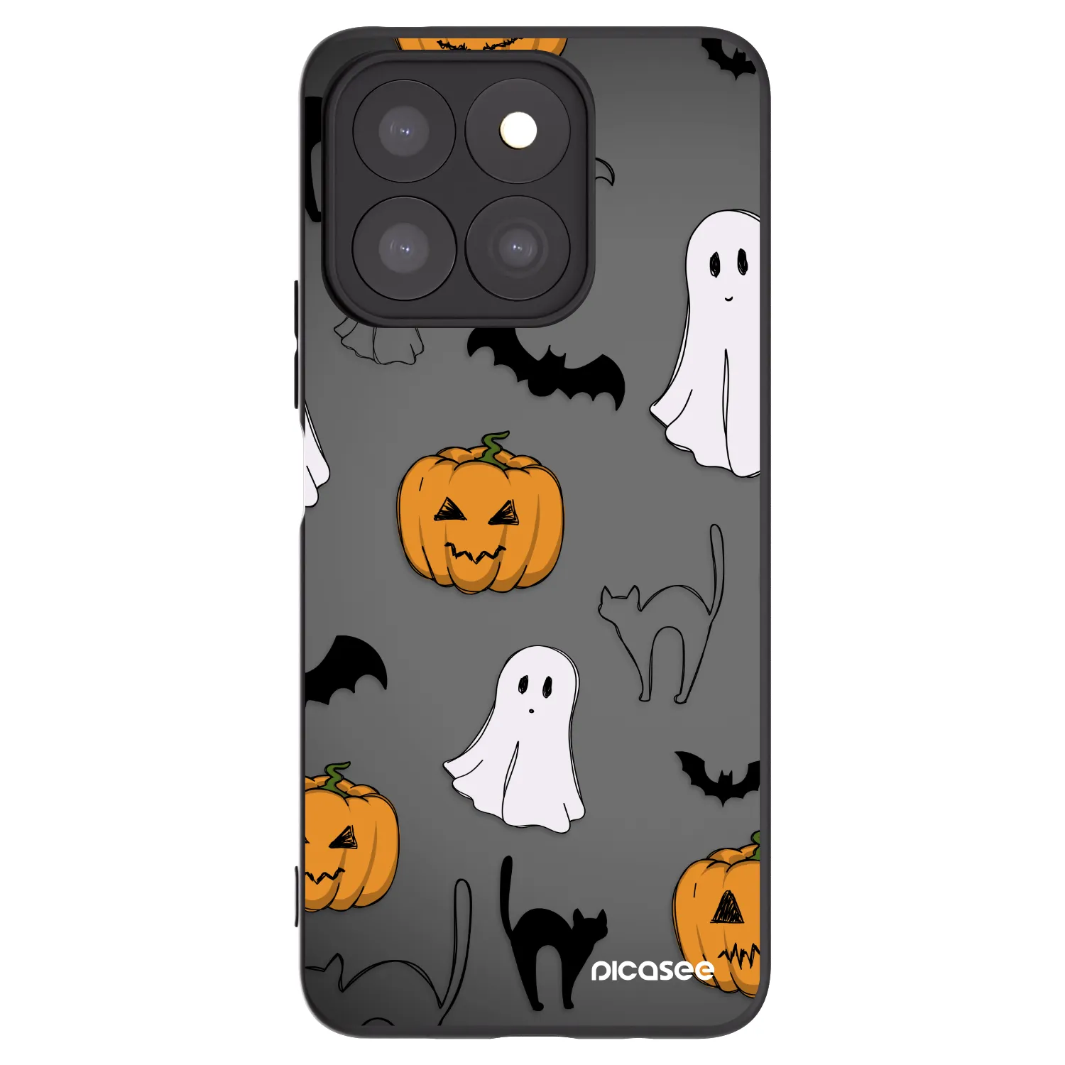 Picasee Μαύρη θήκη σιλικόνης για Honor X8c - Spooky crew