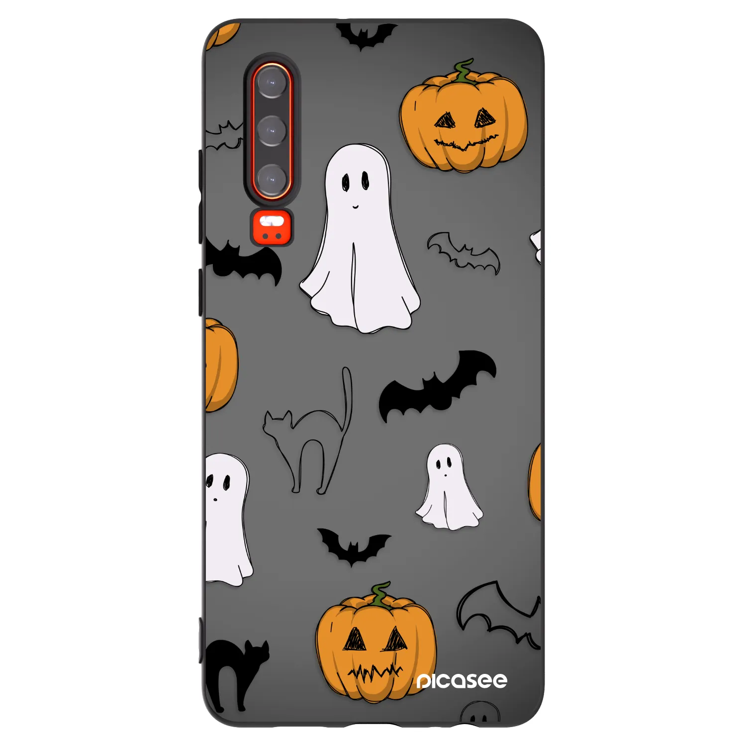 Picasee Μαύρη θήκη σιλικόνης για Huawei P30 - Spooky crew