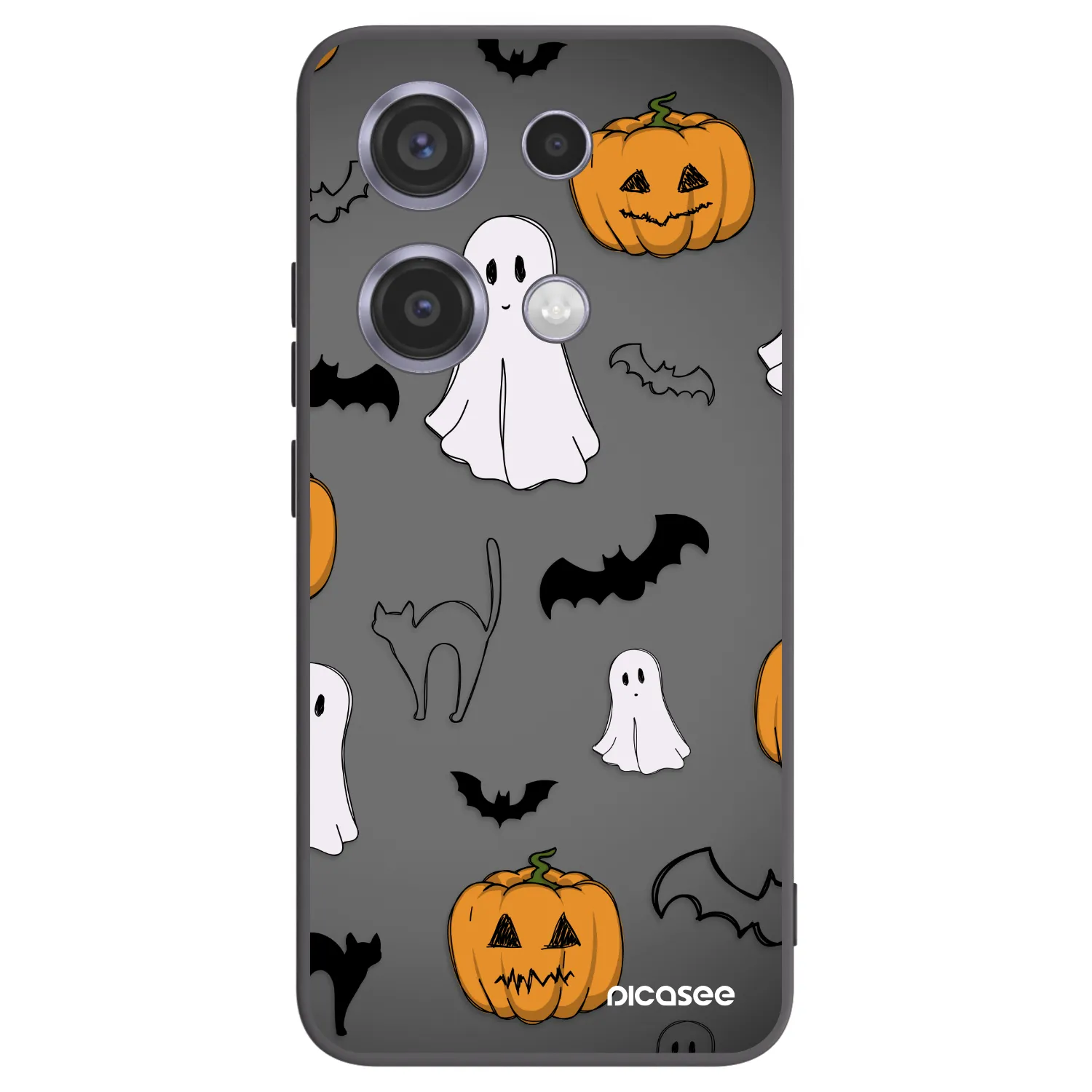 Picasee Μαύρη θήκη σιλικόνης για Xiaomi Redmi Note 14S - Spooky crew