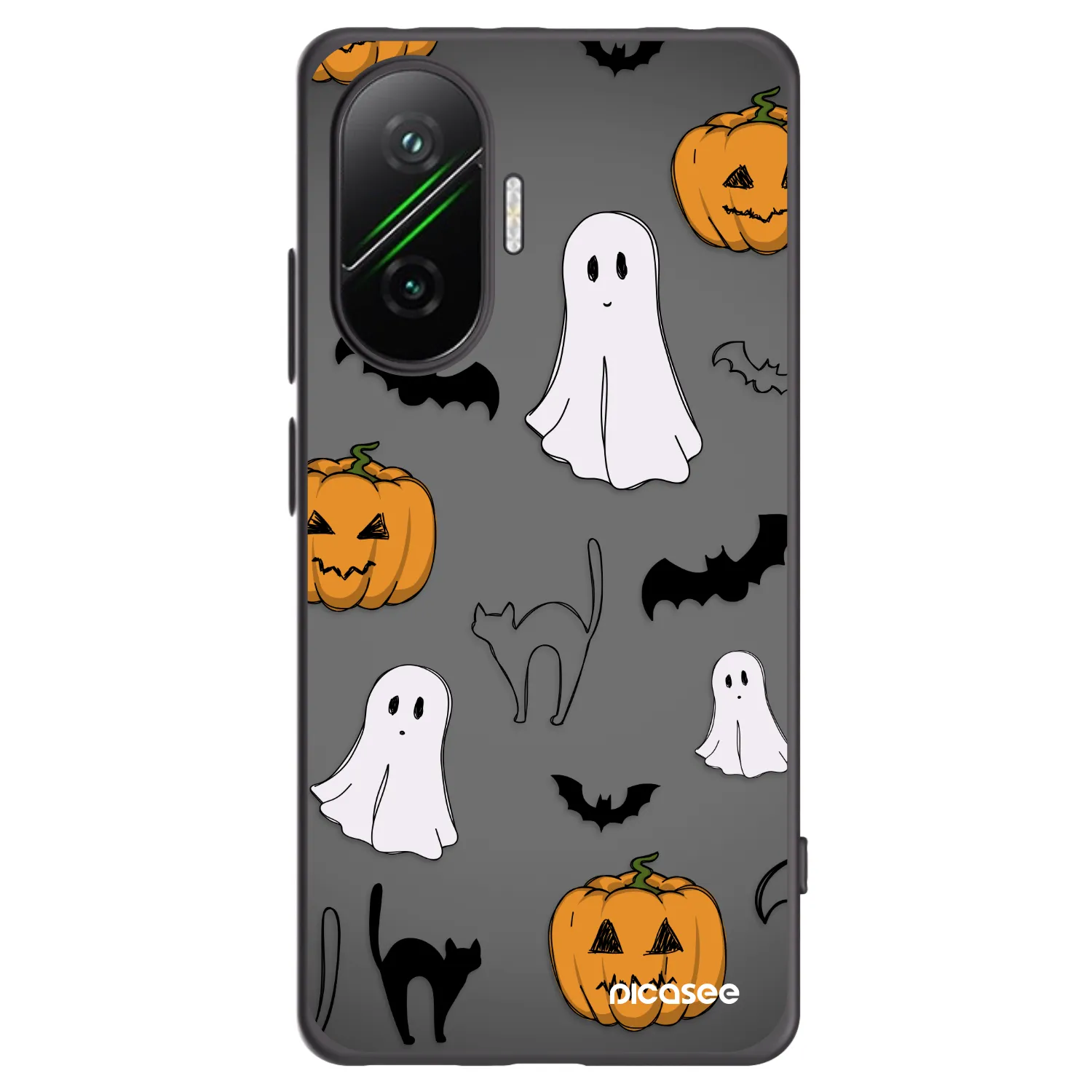Picasee Μαύρη θήκη σιλικόνης για Xiaomi Poco F7 5G - Spooky crew