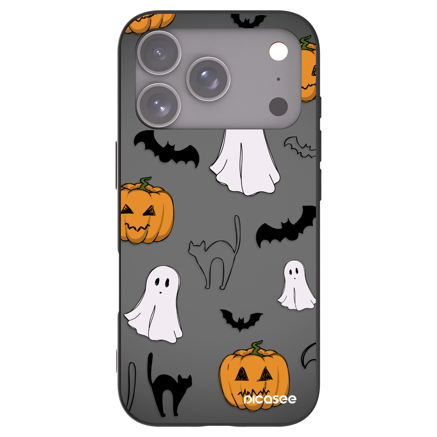 Picasee Μαύρη θήκη σιλικόνης για Apple iPhone 17 Pro - Spooky crew