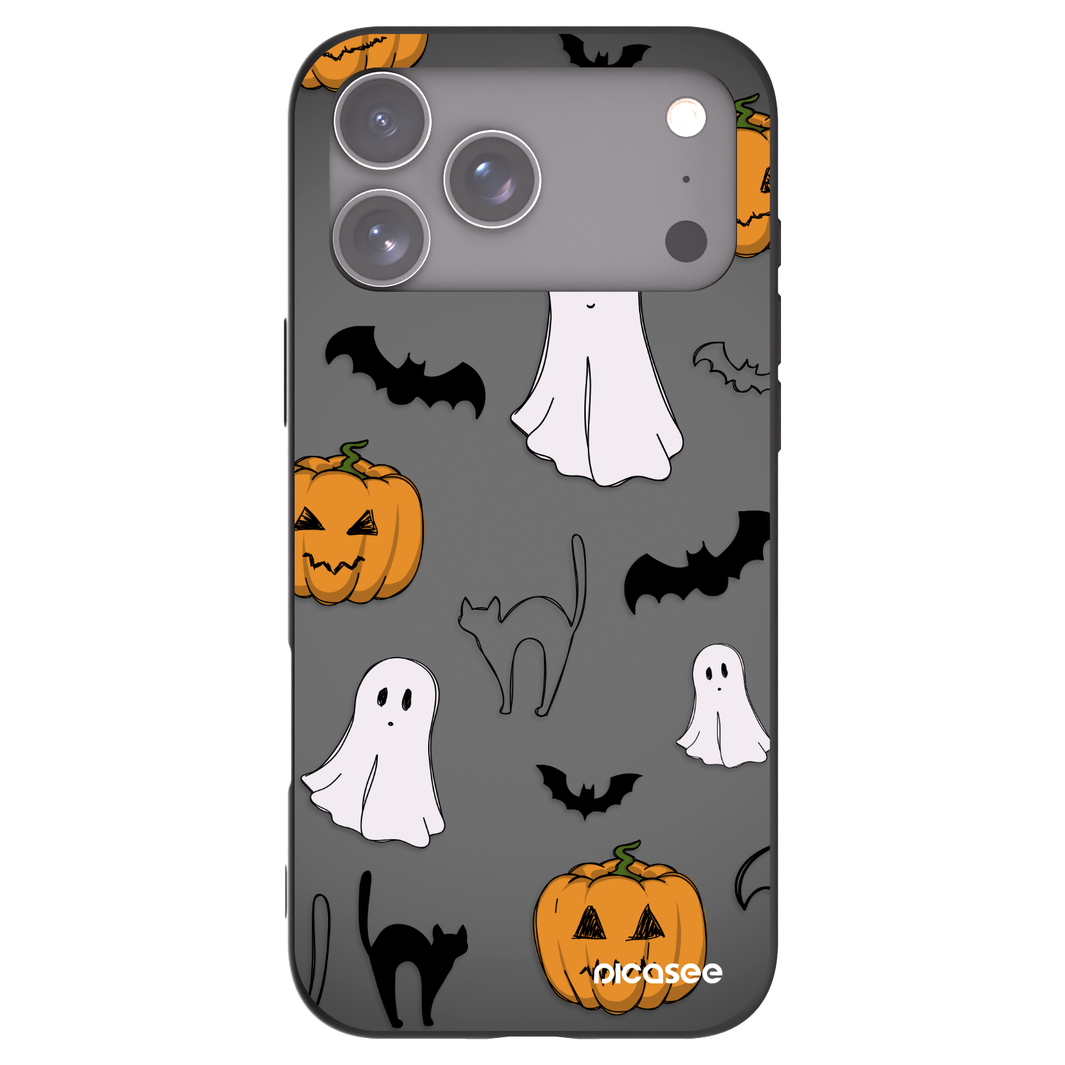 Picasee Μαύρη θήκη σιλικόνης για Apple iPhone 17 Pro Max - Spooky crew