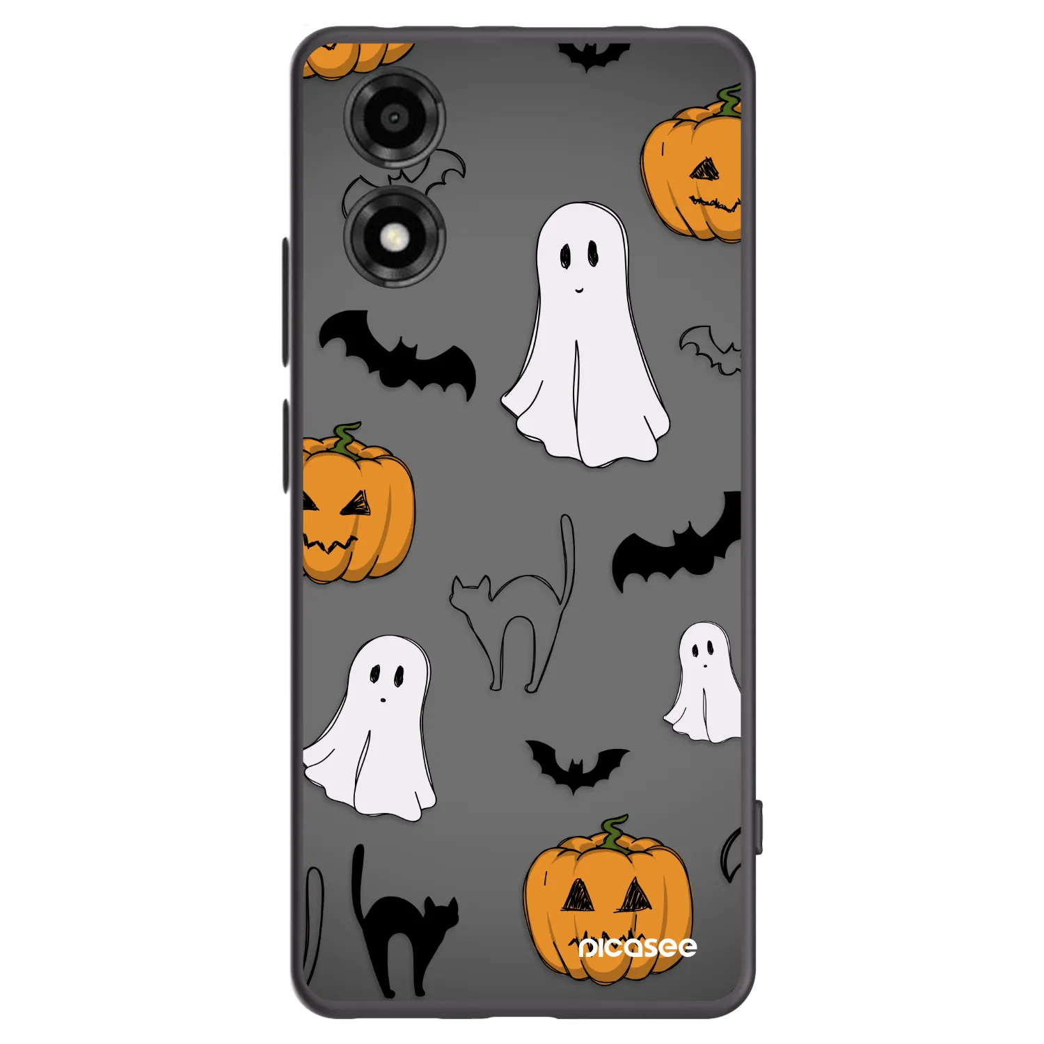 Picasee Μαύρη θήκη σιλικόνης για Motorola Moto E14 - Spooky crew