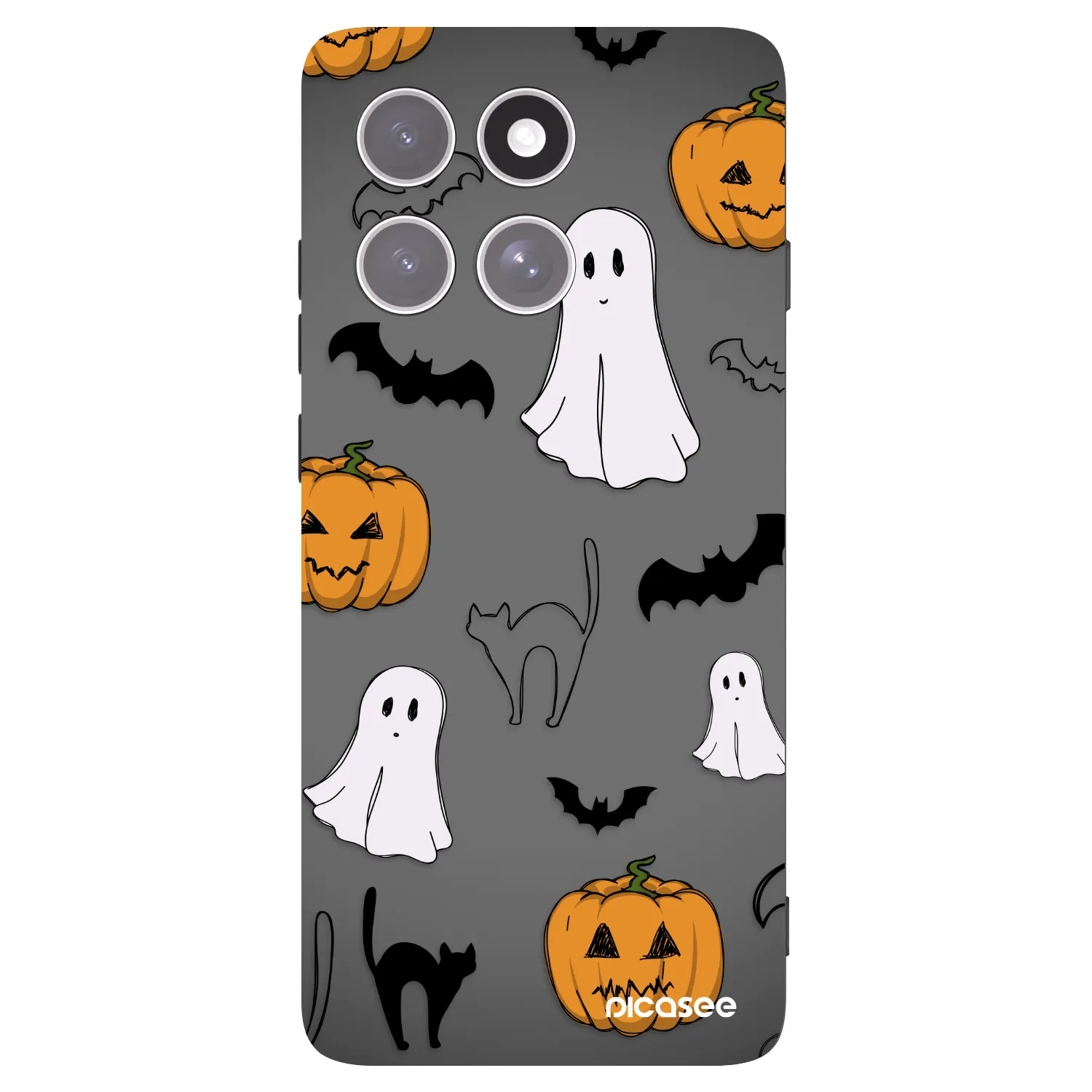 Picasee Μαύρη θήκη σιλικόνης για Motorola Edge 60 Pro - Spooky crew