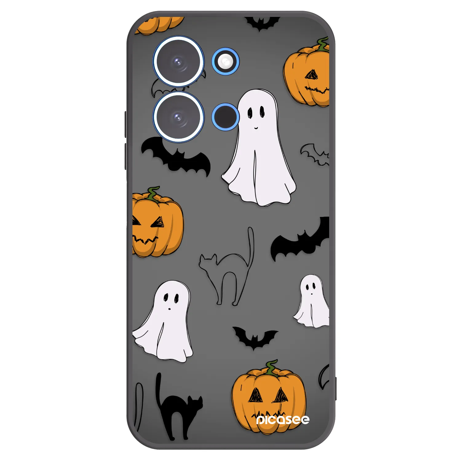 Picasee Μαύρη θήκη σιλικόνης για Xiaomi Redmi 15C 4G - Spooky crew