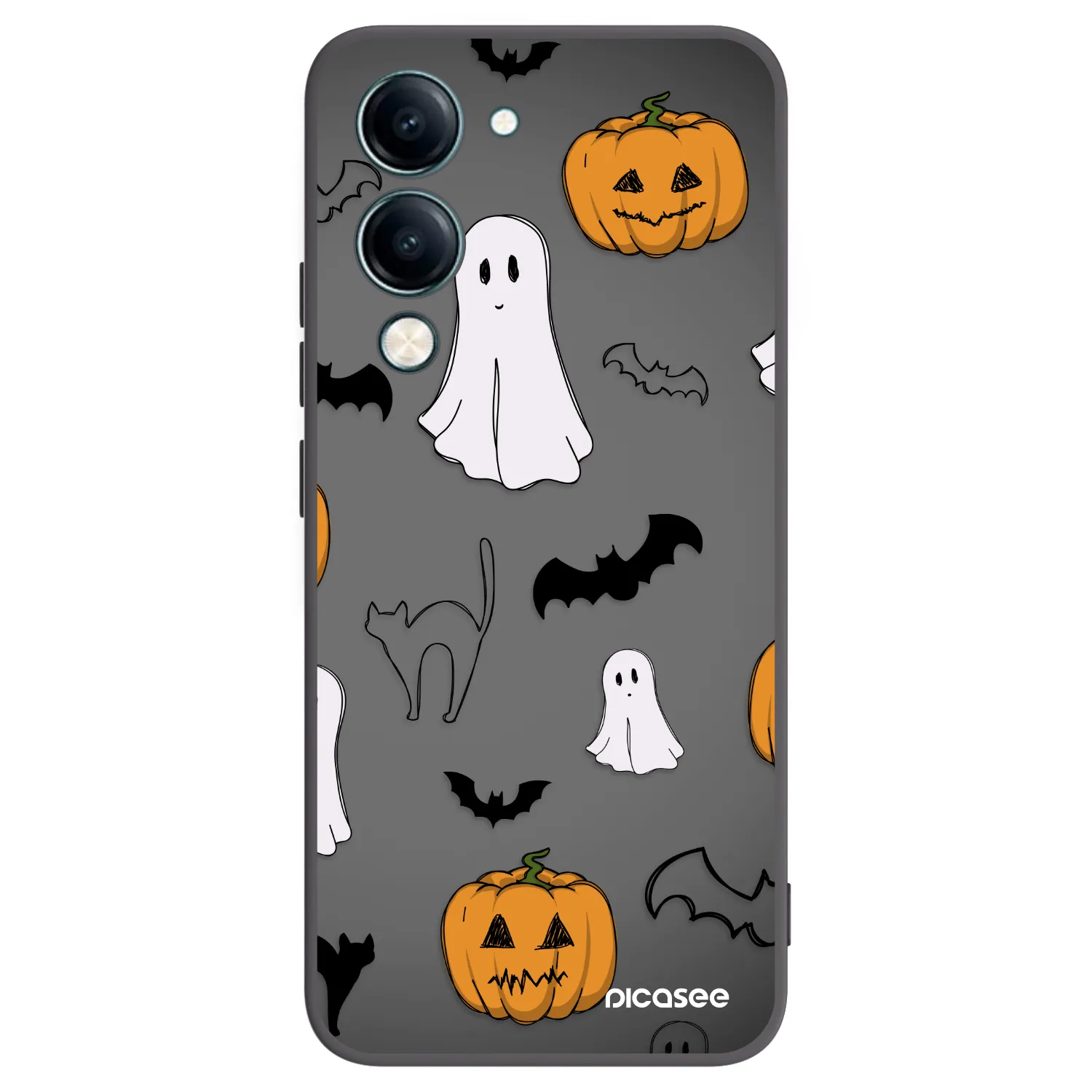 Picasee Μαύρη θήκη σιλικόνης για Vivo Y29s 5G - Spooky crew