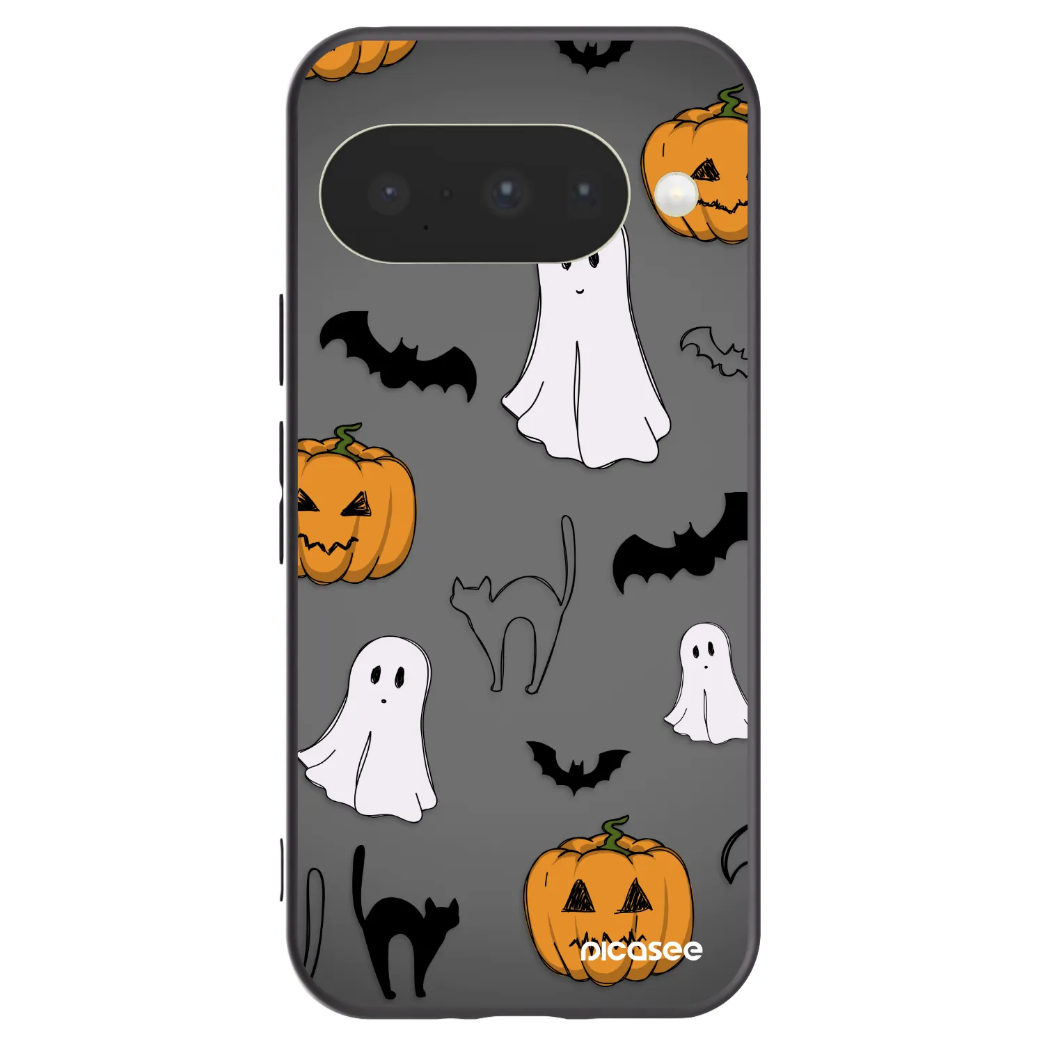 Picasee Μαύρη θήκη σιλικόνης για Google Pixel 10 - Spooky crew