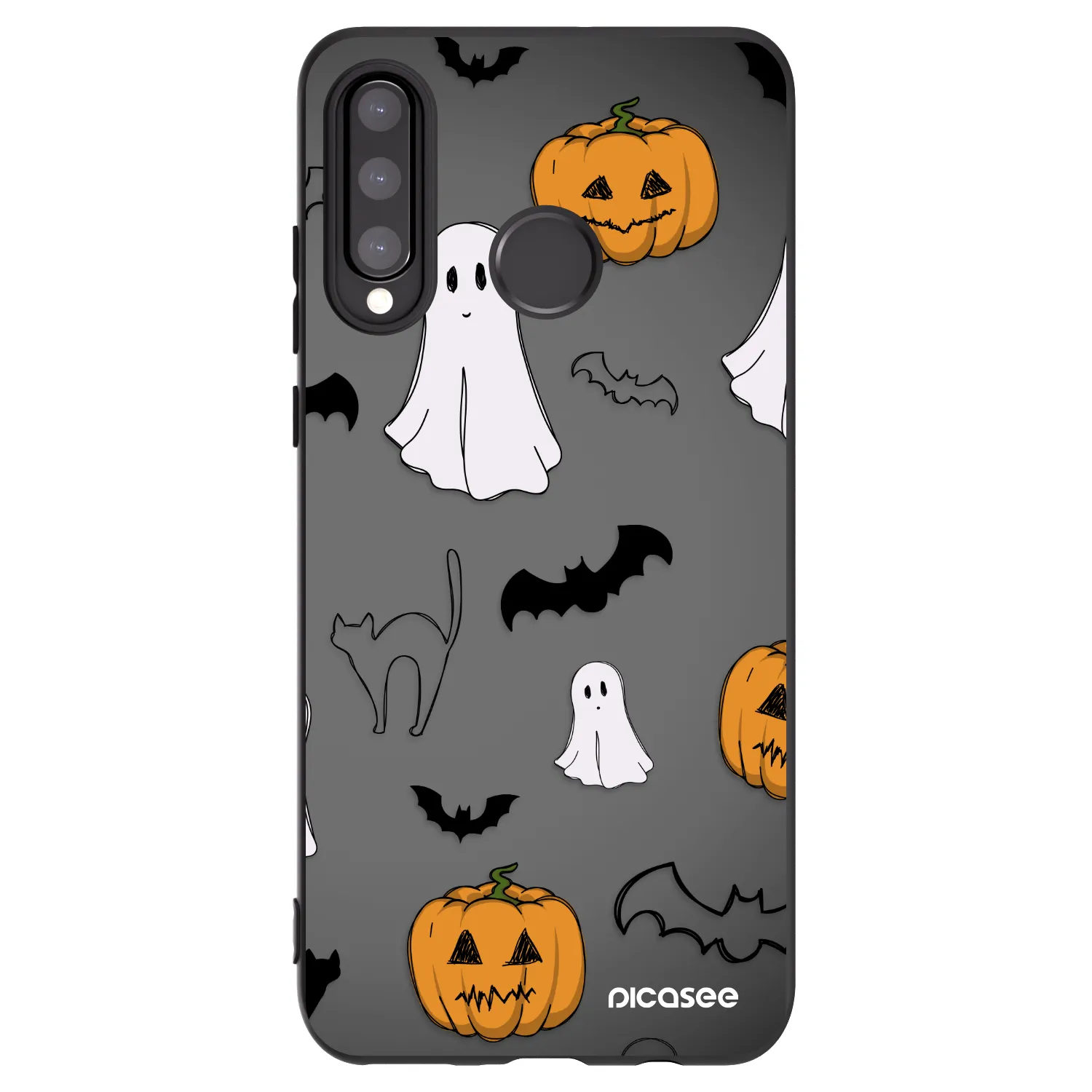 Picasee Μαύρη θήκη σιλικόνης για Huawei P30 Lite - Spooky crew