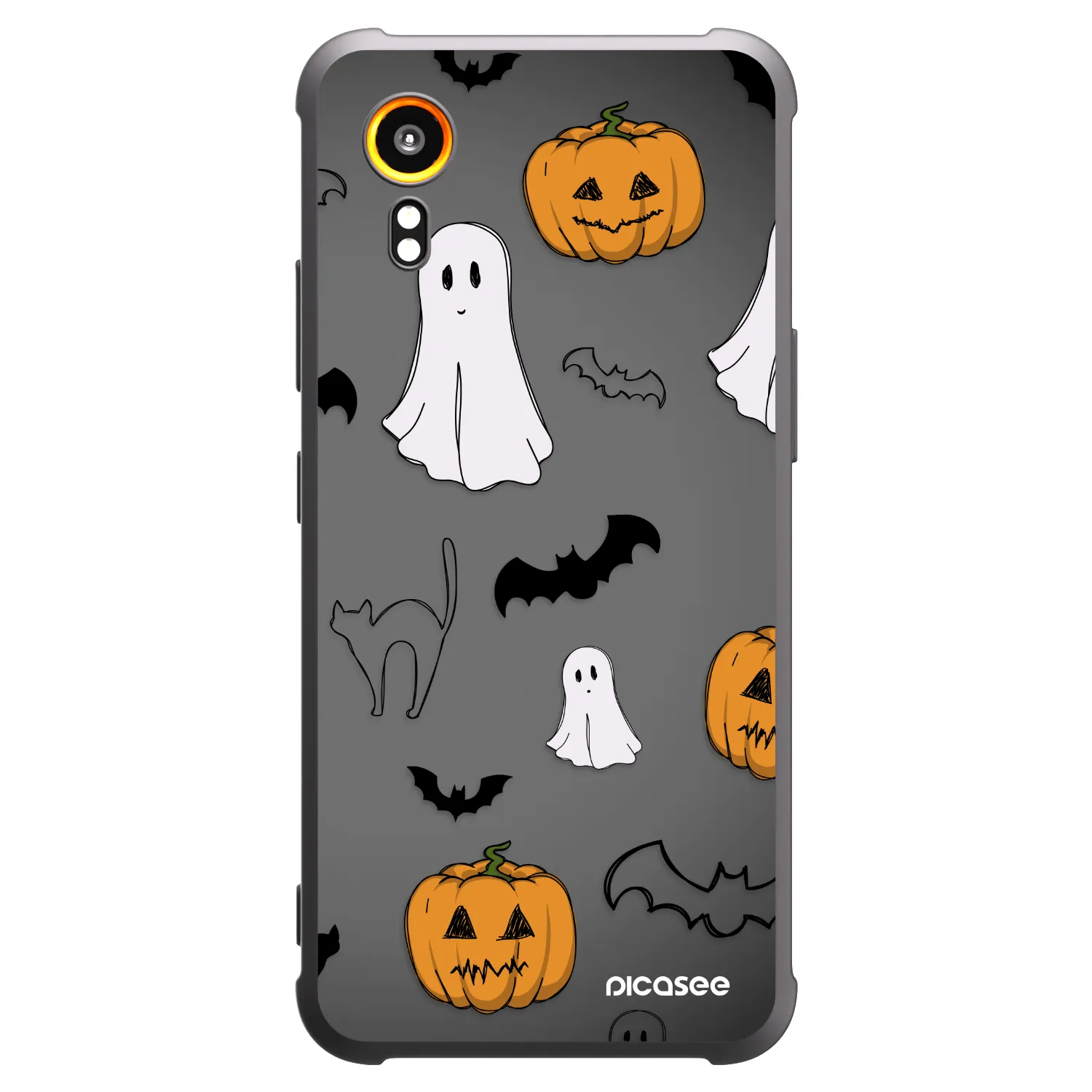 Picasee Μαύρη θήκη σιλικόνης για Samsung Galaxy XCover 7 - Spooky crew