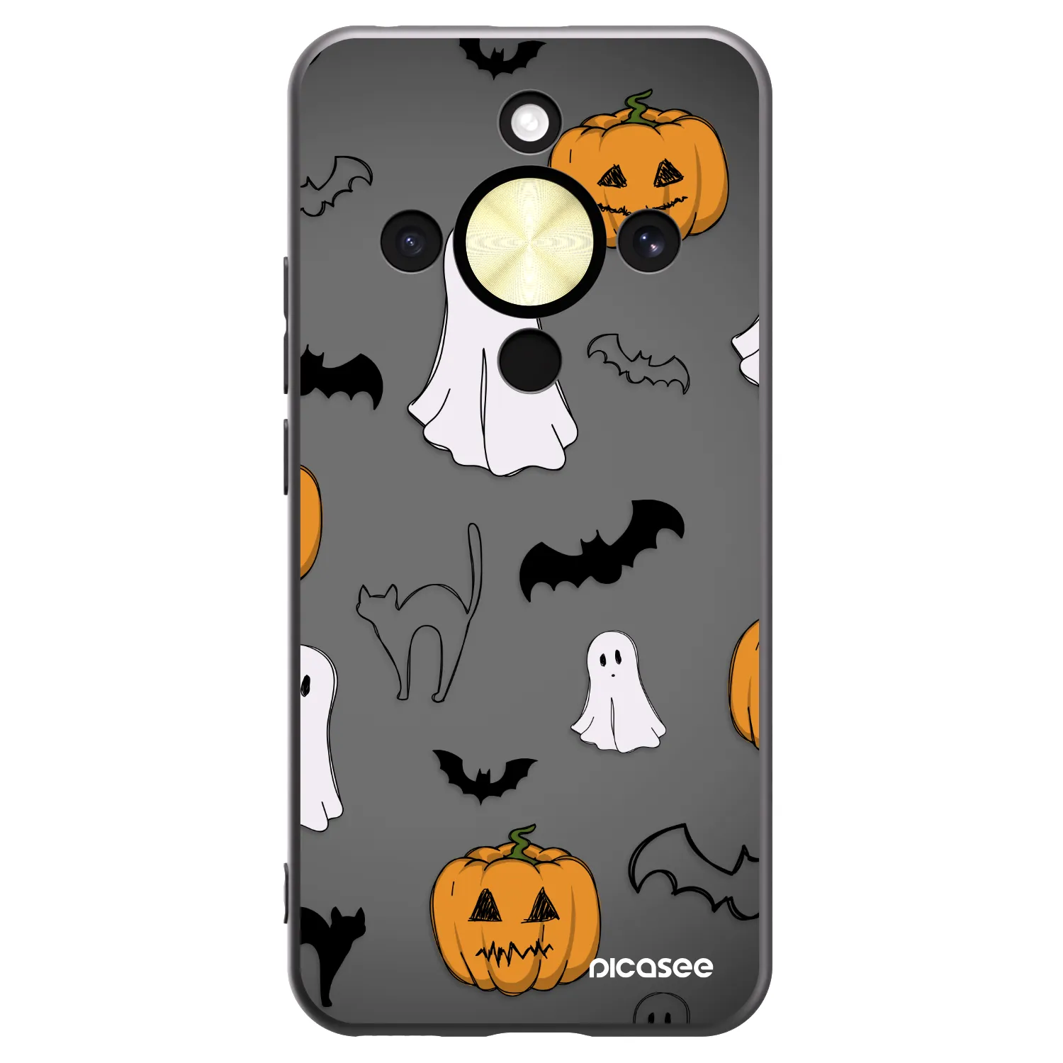 Picasee Μαύρη θήκη σιλικόνης για Honor Magic8 Lite 5G - Spooky crew