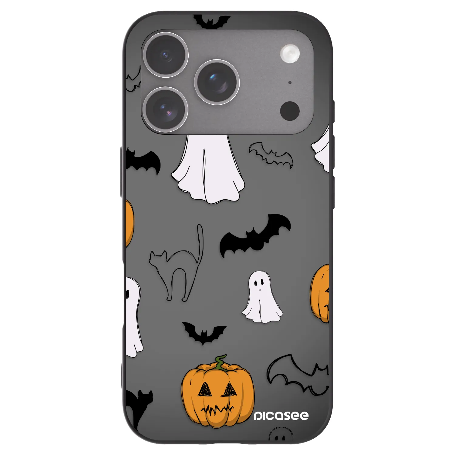 Picasee Μαύρη θήκη σιλικόνης για Apple iPhone 18 Pro - Spooky crew