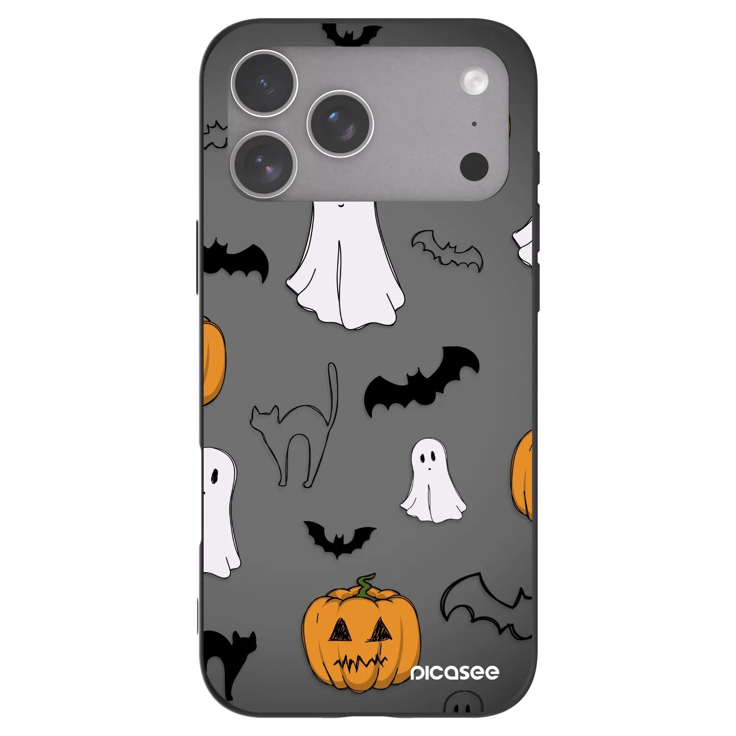Picasee Μαύρη θήκη σιλικόνης για Apple iPhone 18 Pro Max - Spooky crew