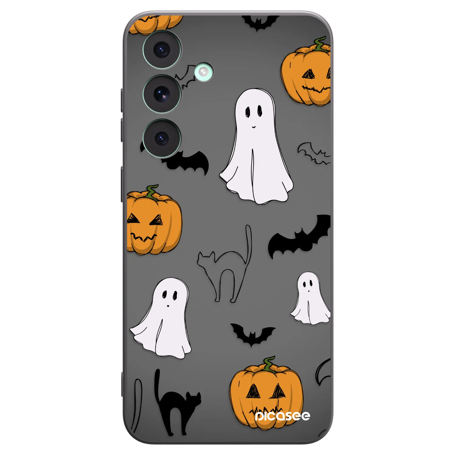 Picasee Μαύρη θήκη σιλικόνης για Samsung Galaxy S26 FE - Spooky crew