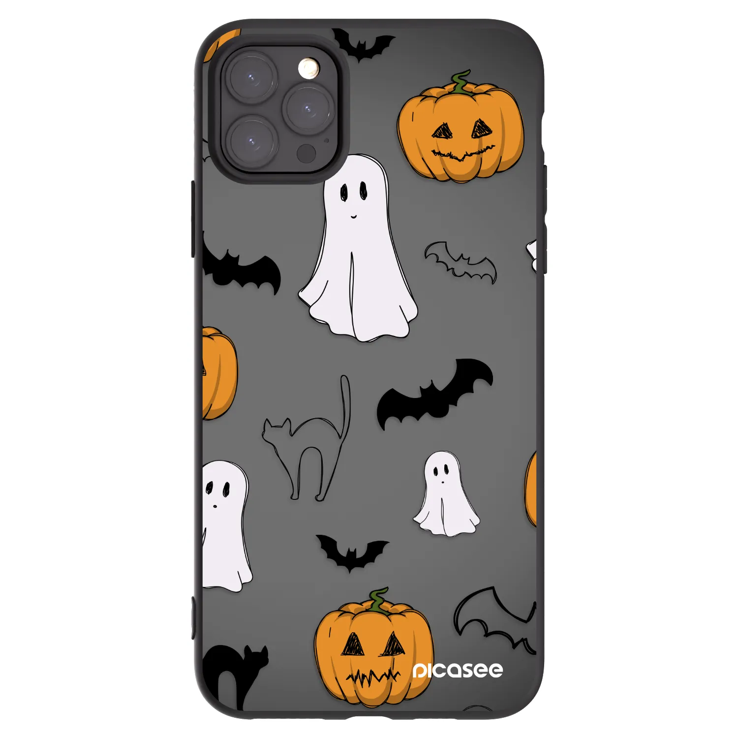 Picasee Μαύρη θήκη σιλικόνης για Apple iPhone 11 Pro Max - Spooky crew