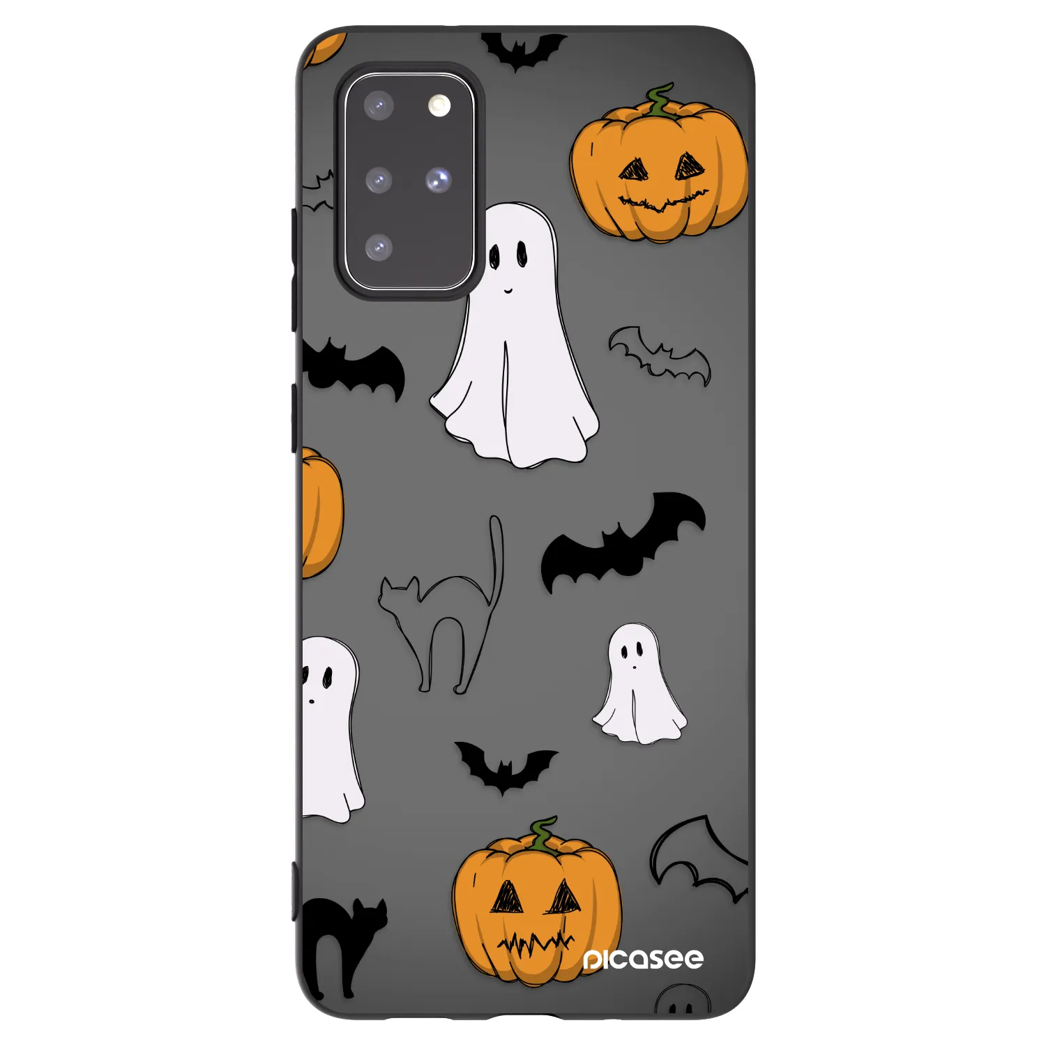 Picasee Μαύρη θήκη σιλικόνης για Samsung Galaxy S20+ G985F - Spooky crew