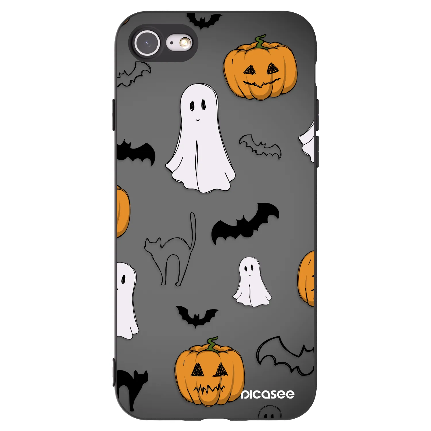 Picasee Μαύρη θήκη σιλικόνης για Apple iPhone SE 2020 - Spooky crew