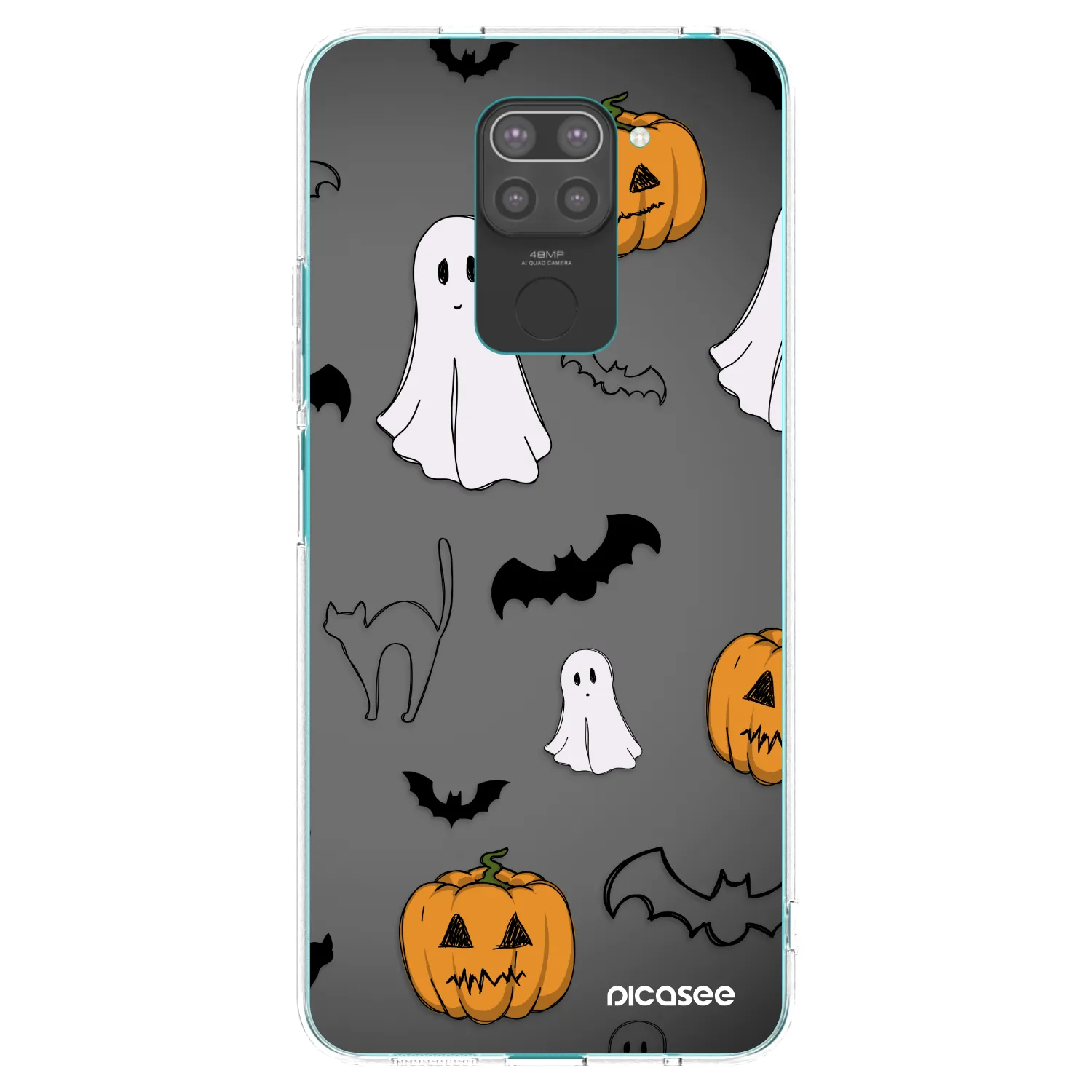 Picasee Μαύρη θήκη σιλικόνης για Xiaomi Redmi Note 9 - Spooky crew