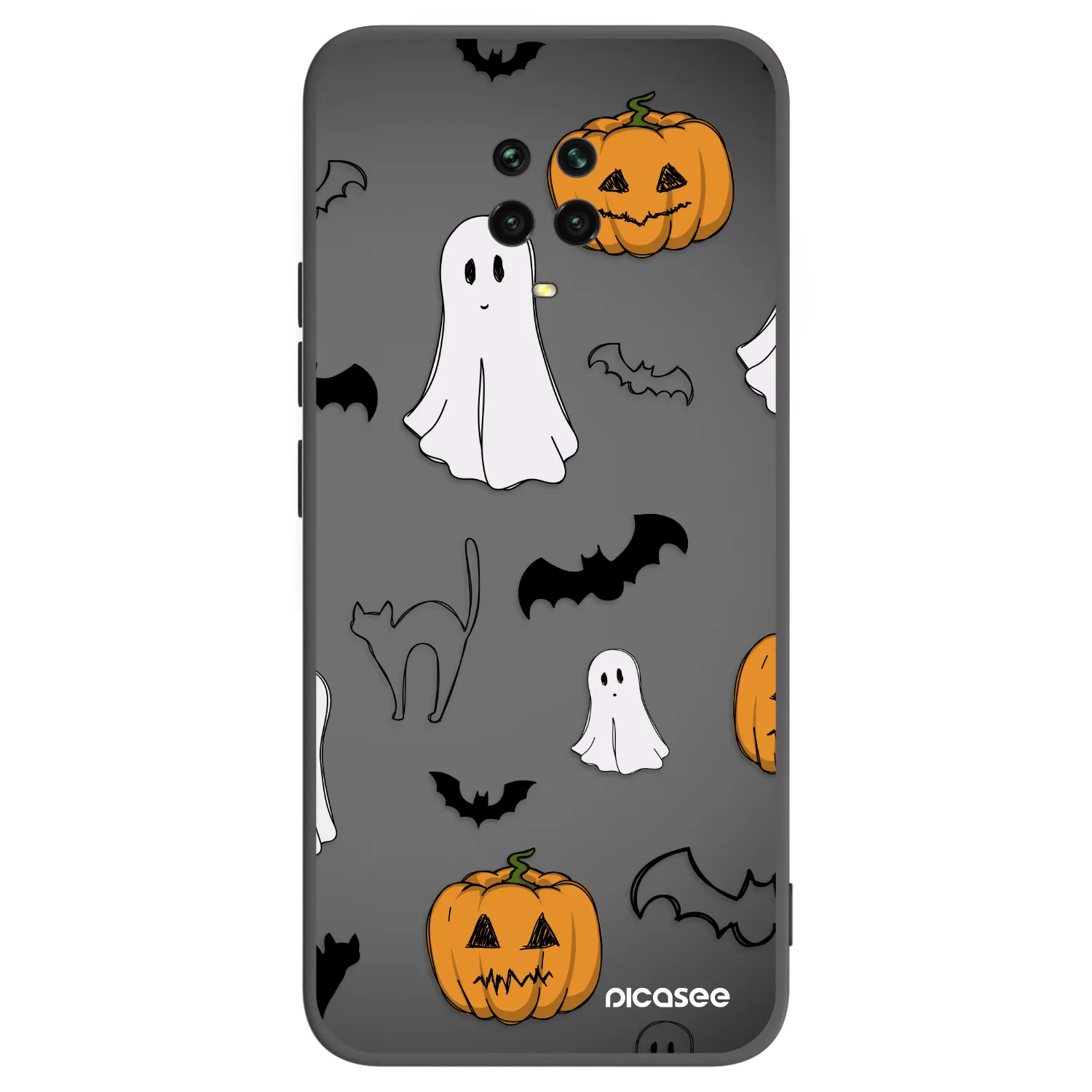 Picasee Μαύρη θήκη σιλικόνης για Xiaomi Redmi Note 9S - Spooky crew