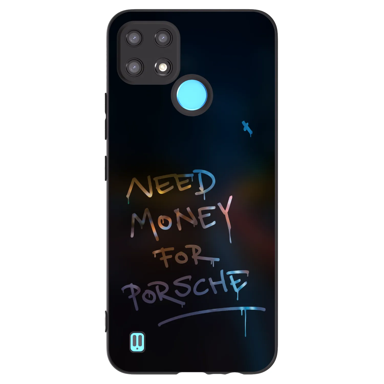 Picasee Μαύρη θήκη σιλικόνης για Realme C21 - Neon Nights