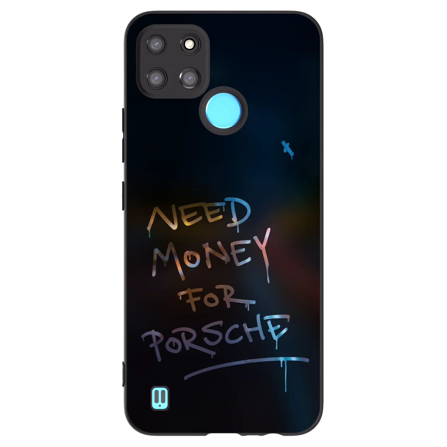 Picasee Μαύρη θήκη σιλικόνης για Realme C21Y - Neon Nights