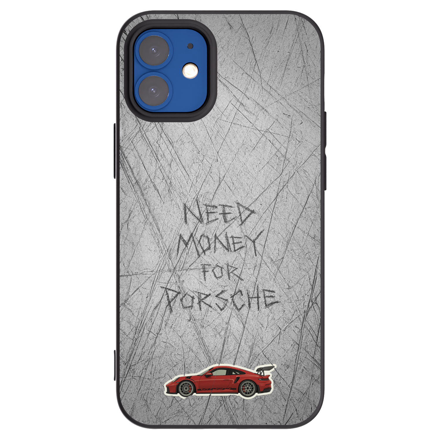 Picasee Μαύρη θήκη σιλικόνης για Apple iPhone 12 mini - Garage Scratch