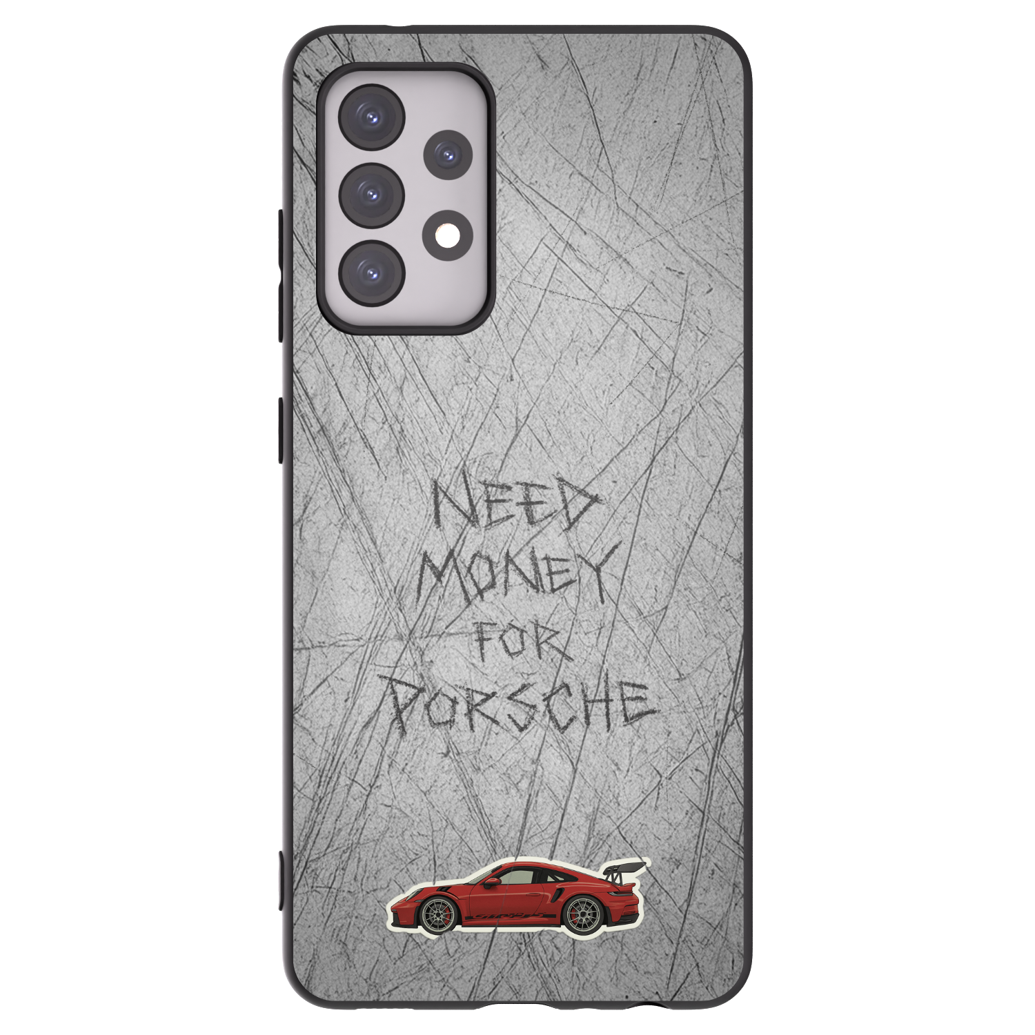 Picasee Μαύρη θήκη σιλικόνης για Samsung Galaxy A52 5G A525F - Garage Scratch