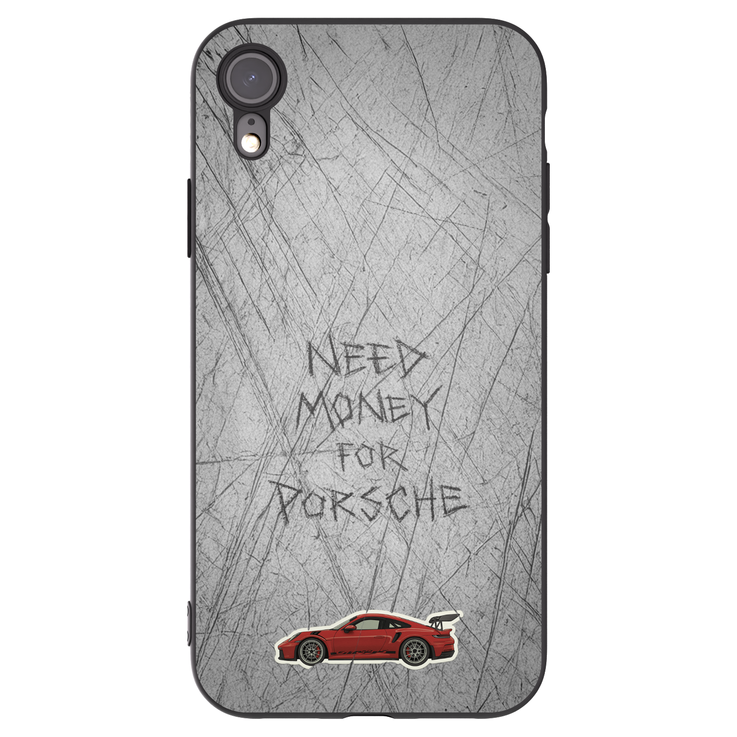 Picasee Μαύρη θήκη σιλικόνης για Apple iPhone XR - Garage Scratch