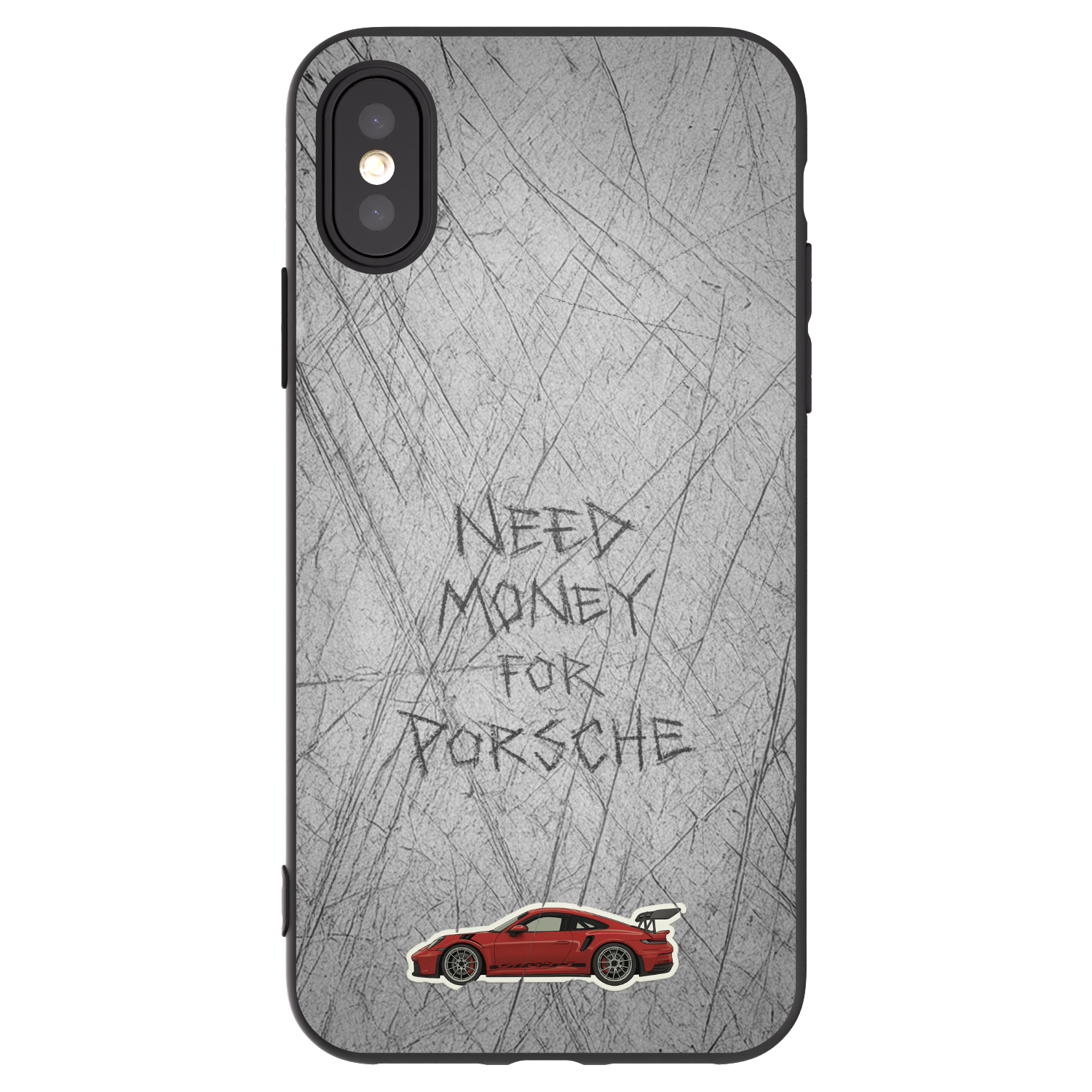 Picasee Μαύρη θήκη σιλικόνης για Apple iPhone X/XS - Garage Scratch
