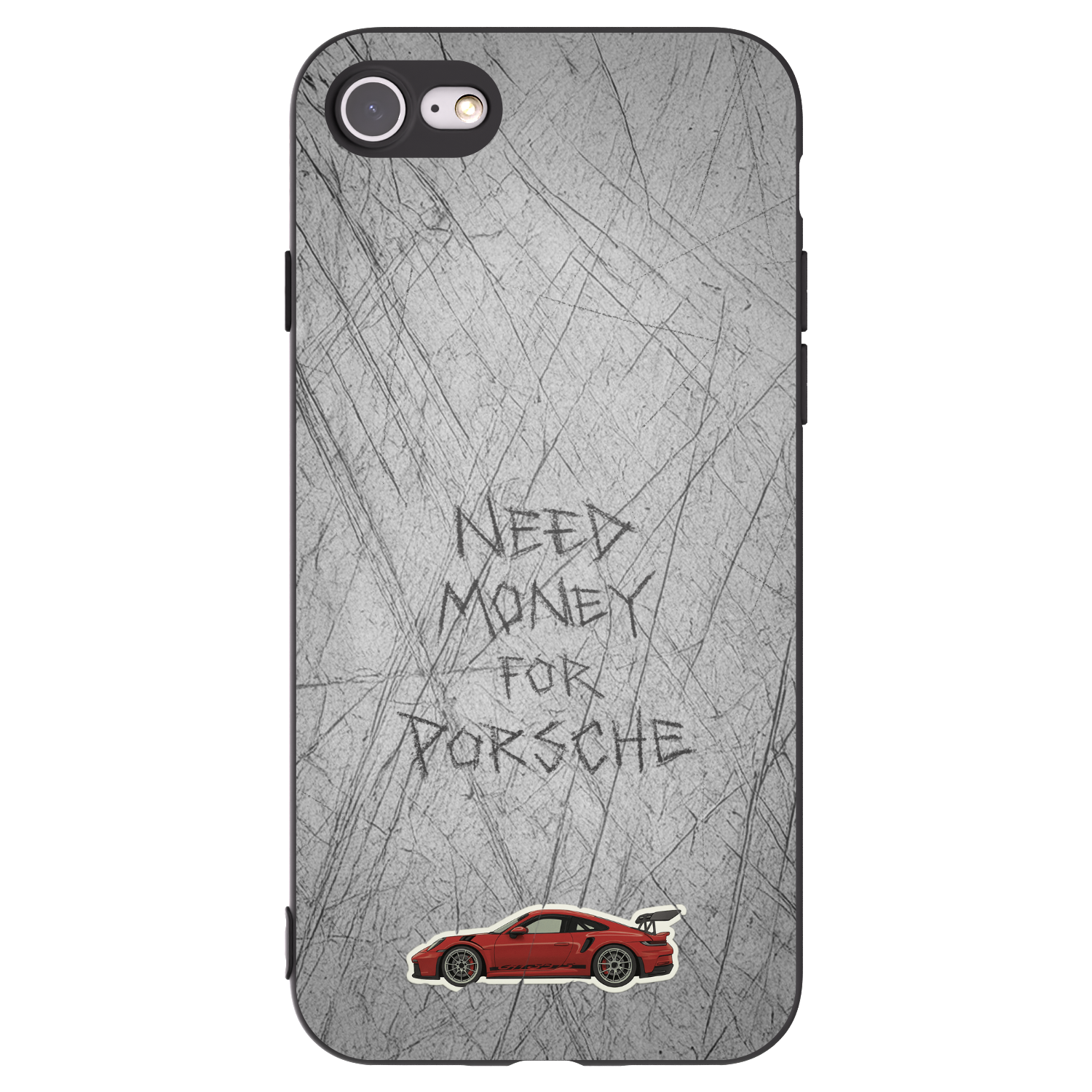 Picasee Μαύρη θήκη σιλικόνης για Apple iPhone SE 2020 - Garage Scratch