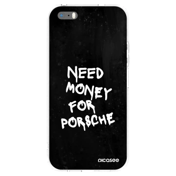 Picasee διαφανής θήκη σιλικόνης Apple iPhone 5/5S/SE - Black Dollar
