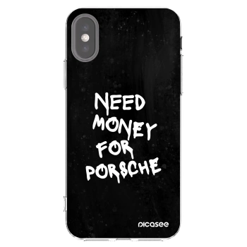 Picasee διαφανής θήκη σιλικόνης Apple iPhone X/XS - Black Dollar