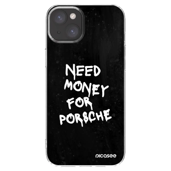 Picasee διαφανής θήκη σιλικόνης Apple iPhone 15 Plus - Black Dollar