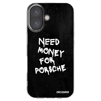 Picasee διαφανής θήκη σιλικόνης Apple iPhone 16 - Black Dollar