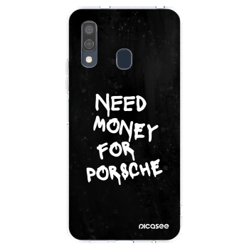 Picasee διαφανής θήκη σιλικόνης Samsung Galaxy A40 A405F - Black Dollar