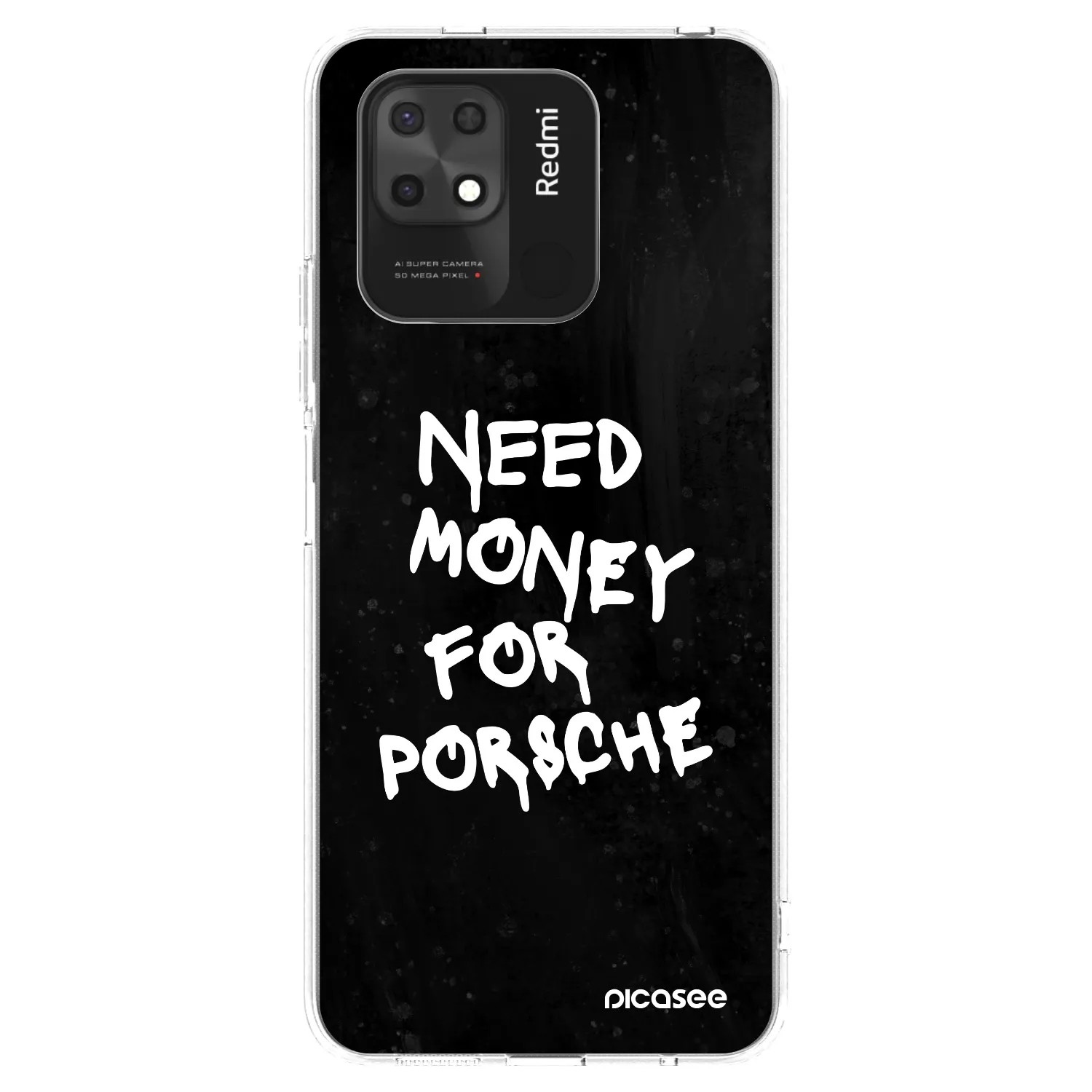 Picasee διαφανής θήκη σιλικόνης Xiaomi Redmi 10C - Black Dollar