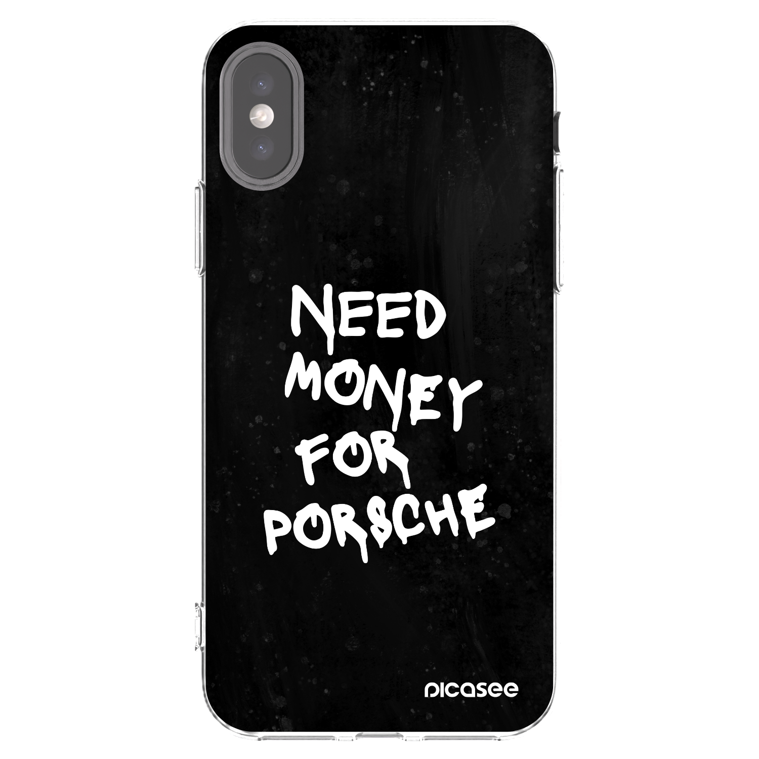 Picasee διαφανής θήκη σιλικόνης Apple iPhone X/XS - Black Dollar