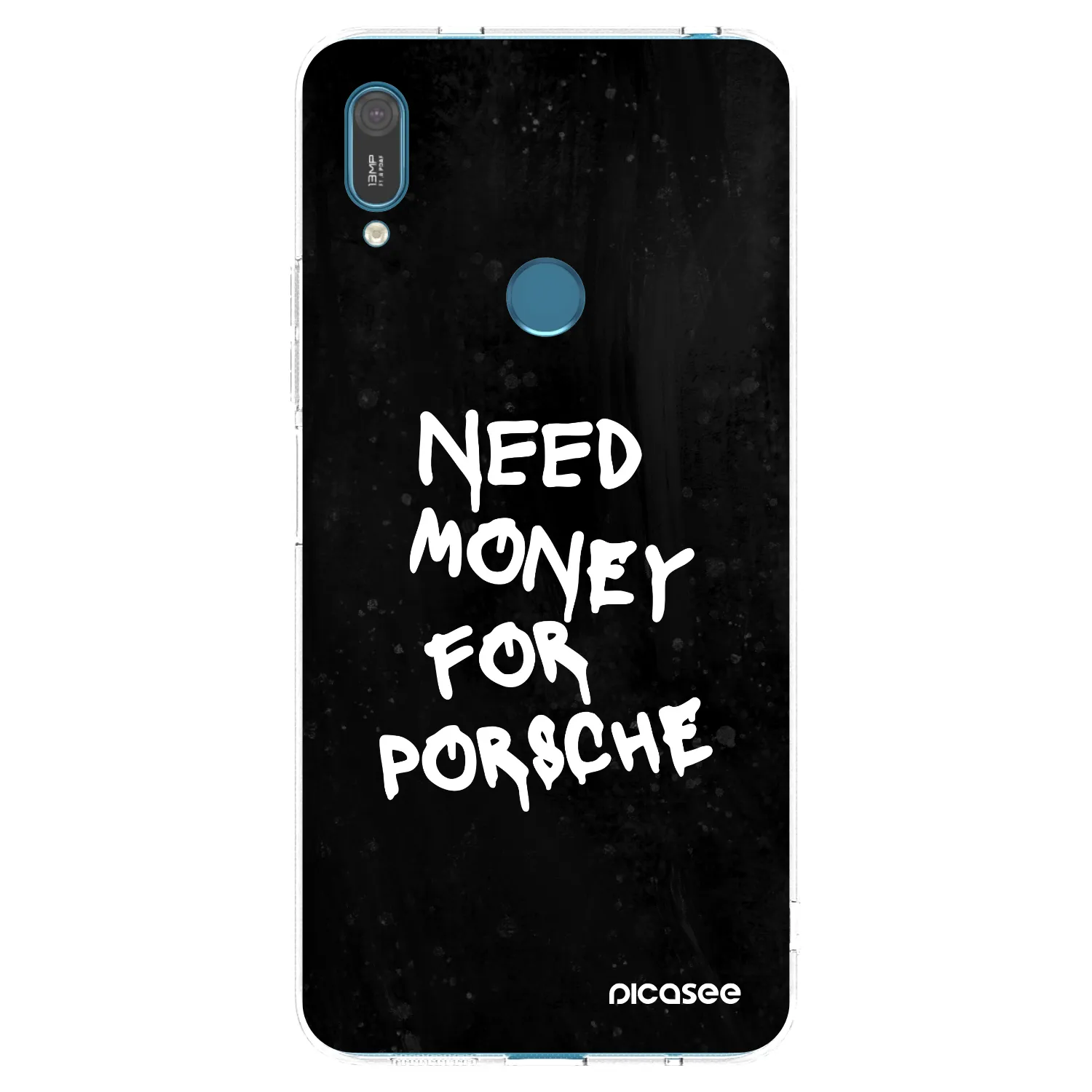 Picasee διαφανής θήκη σιλικόνης Huawei Y7 2019 - Black Dollar
