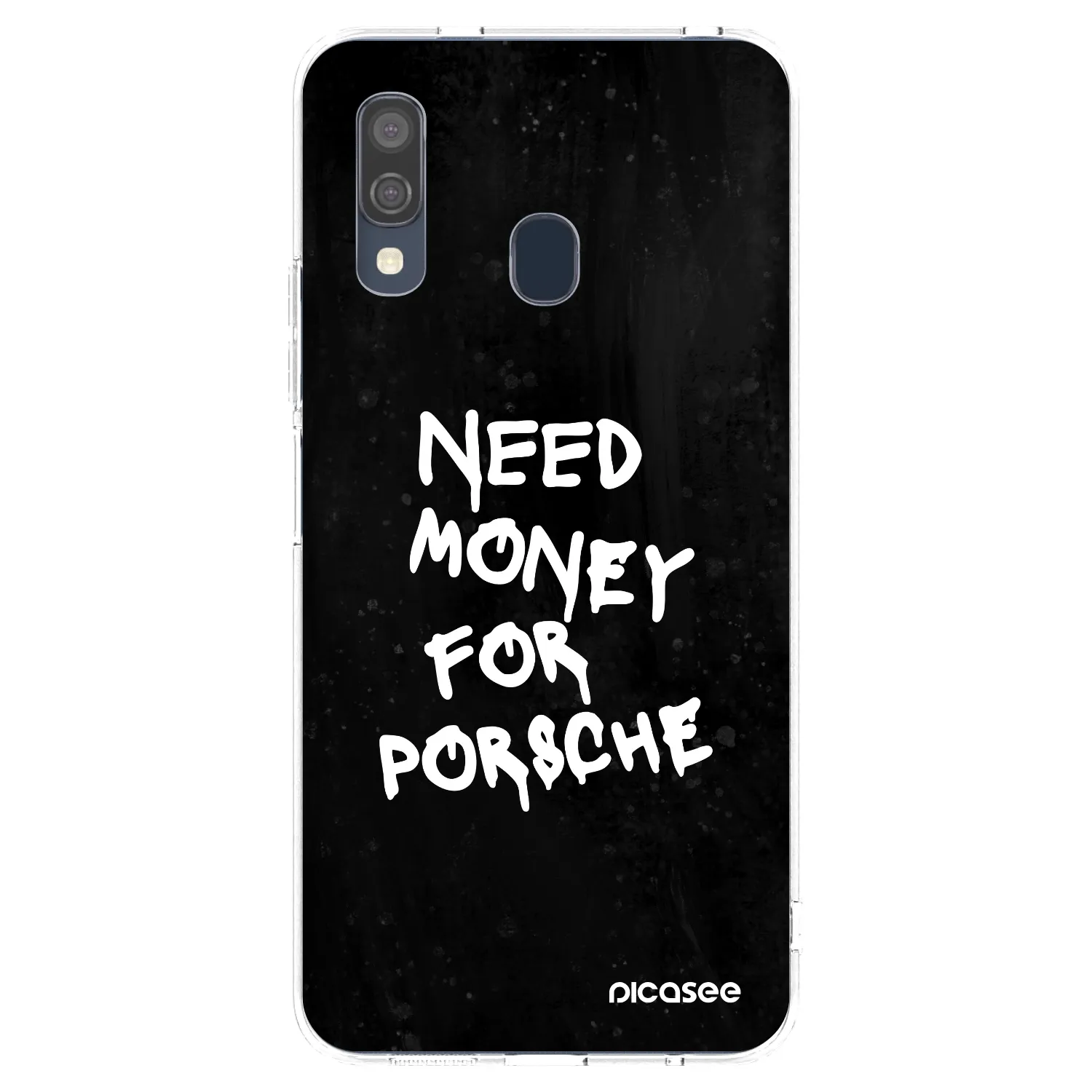 Picasee διαφανής θήκη σιλικόνης Samsung Galaxy A40 A405F - Black Dollar