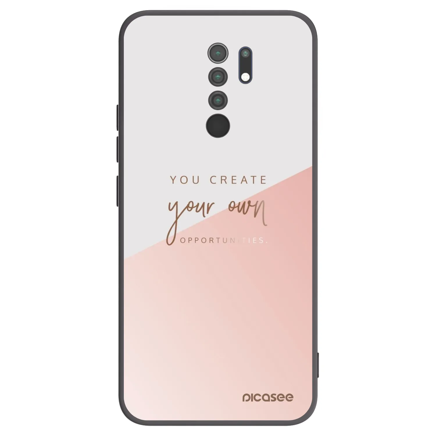 Picasee Μαύρη θήκη σιλικόνης για Xiaomi Redmi 9 - You create your own opportunities