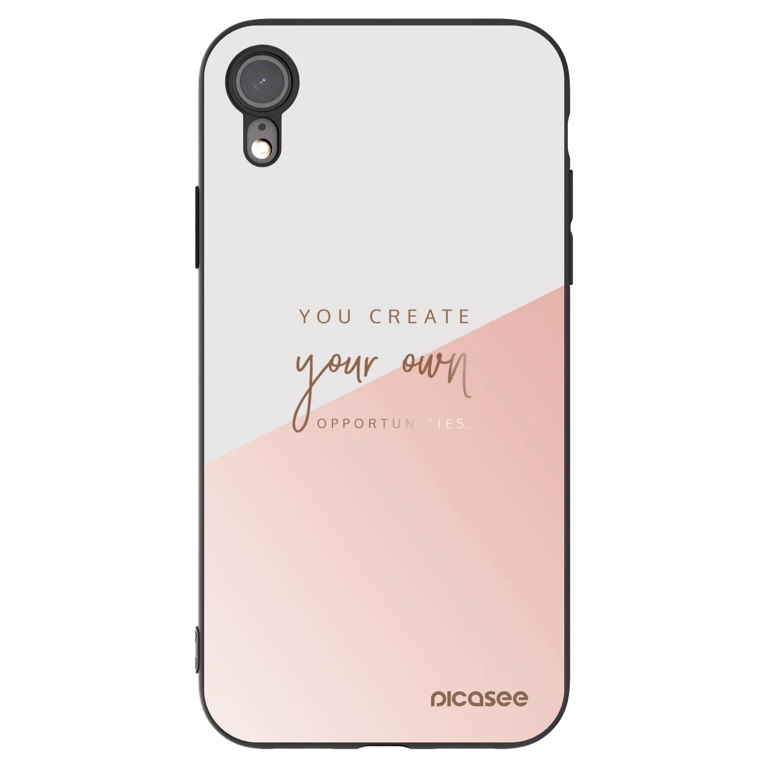 Picasee Μαύρη θήκη σιλικόνης για Apple iPhone XR - You create your own opportunities
