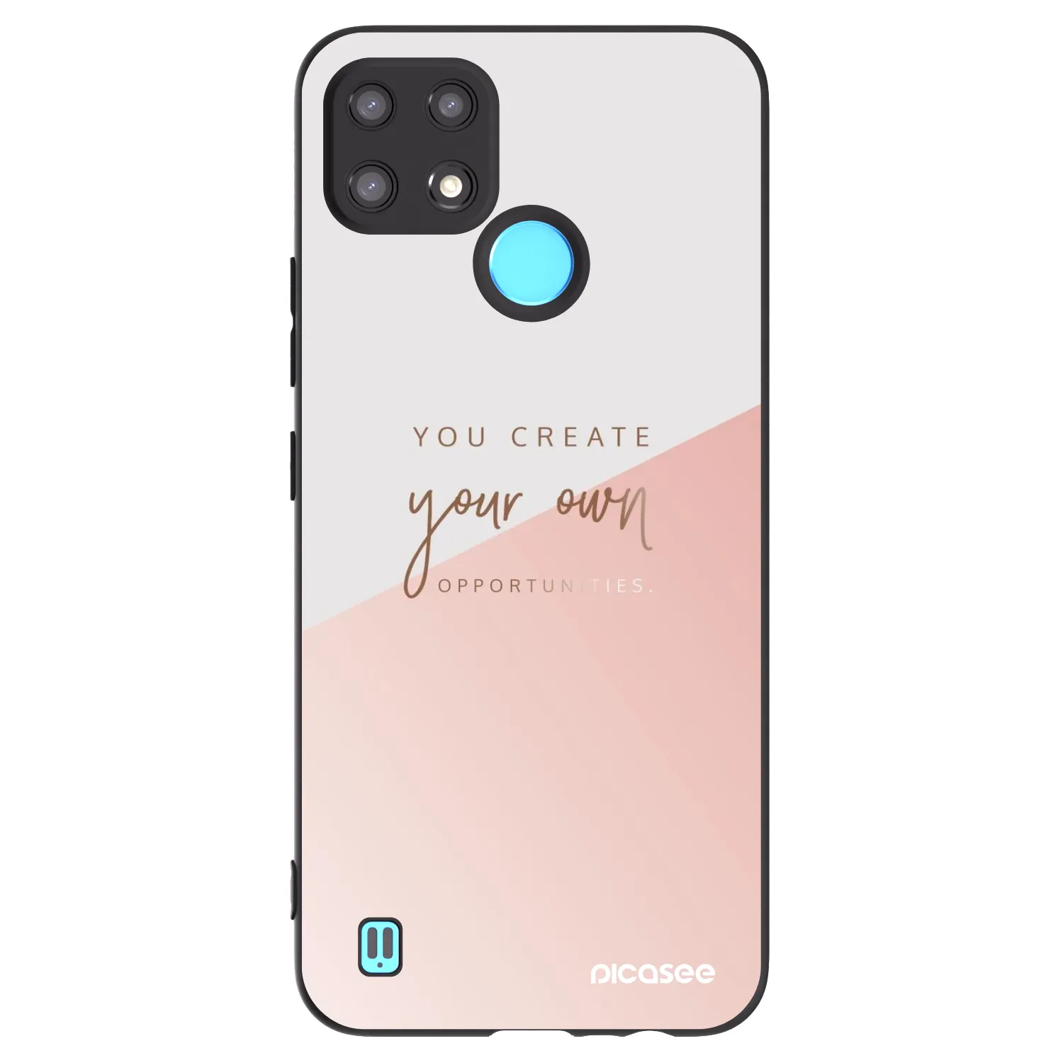 Picasee Μαύρη θήκη σιλικόνης για Realme C21 - You create your own opportunities