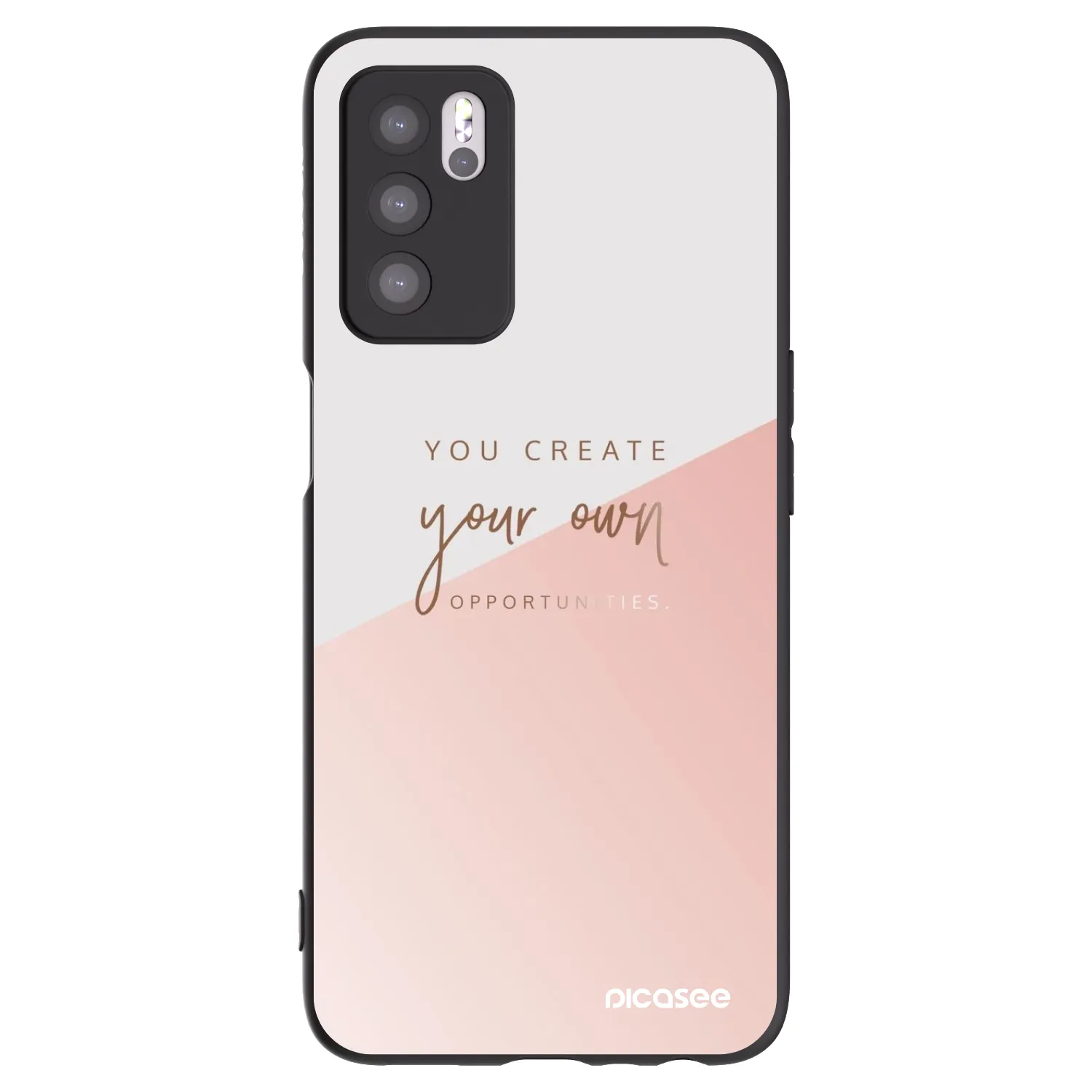 Picasee Μαύρη θήκη σιλικόνης για OPPO A16 - You create your own opportunities