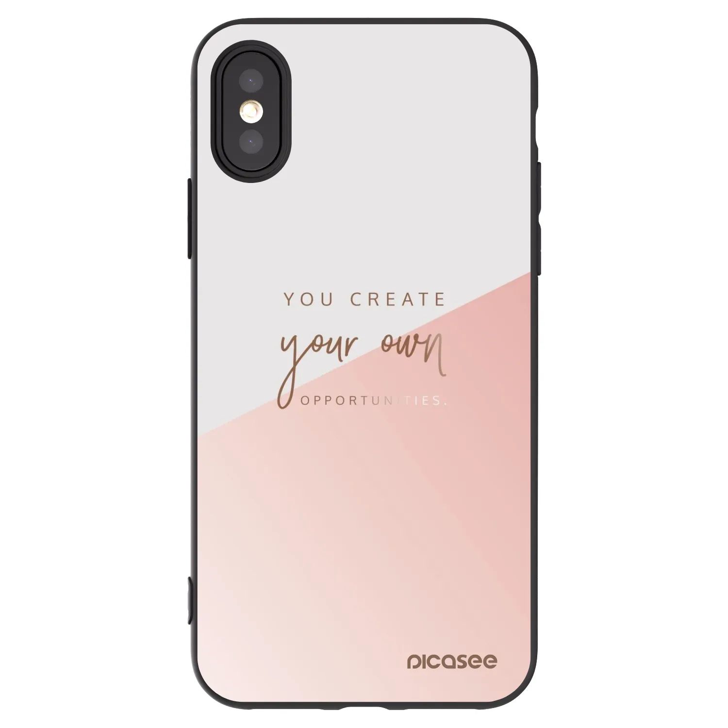 Picasee Μαύρη θήκη σιλικόνης για Apple iPhone X/XS - You create your own opportunities