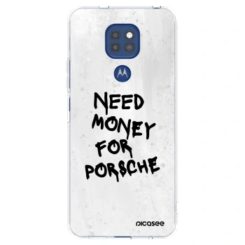 Picasee διαφανής θήκη σιλικόνης Motorola Moto G9 Play - White Dollar