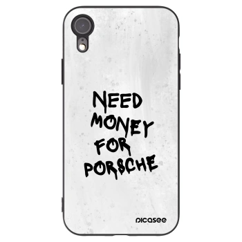 Picasee Μαύρη θήκη σιλικόνης για Apple iPhone XR - White Dollar