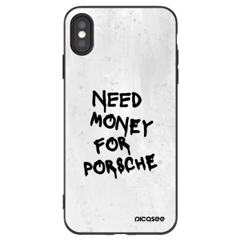 Picasee Μαύρη θήκη σιλικόνης για Apple iPhone XS Max - White Dollar