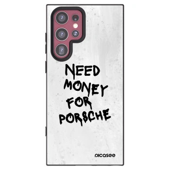 Picasee Μαύρη θήκη σιλικόνης για Samsung Galaxy S22 Ultra 5G - White Dollar