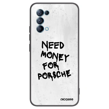 Picasee Μαύρη θήκη σιλικόνης για OPPO Reno 5 5G - White Dollar