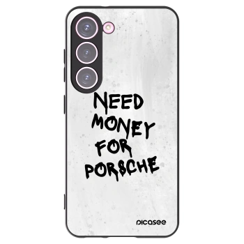 Picasee Μαύρη θήκη σιλικόνης για Samsung Galaxy S23 5G - White Dollar